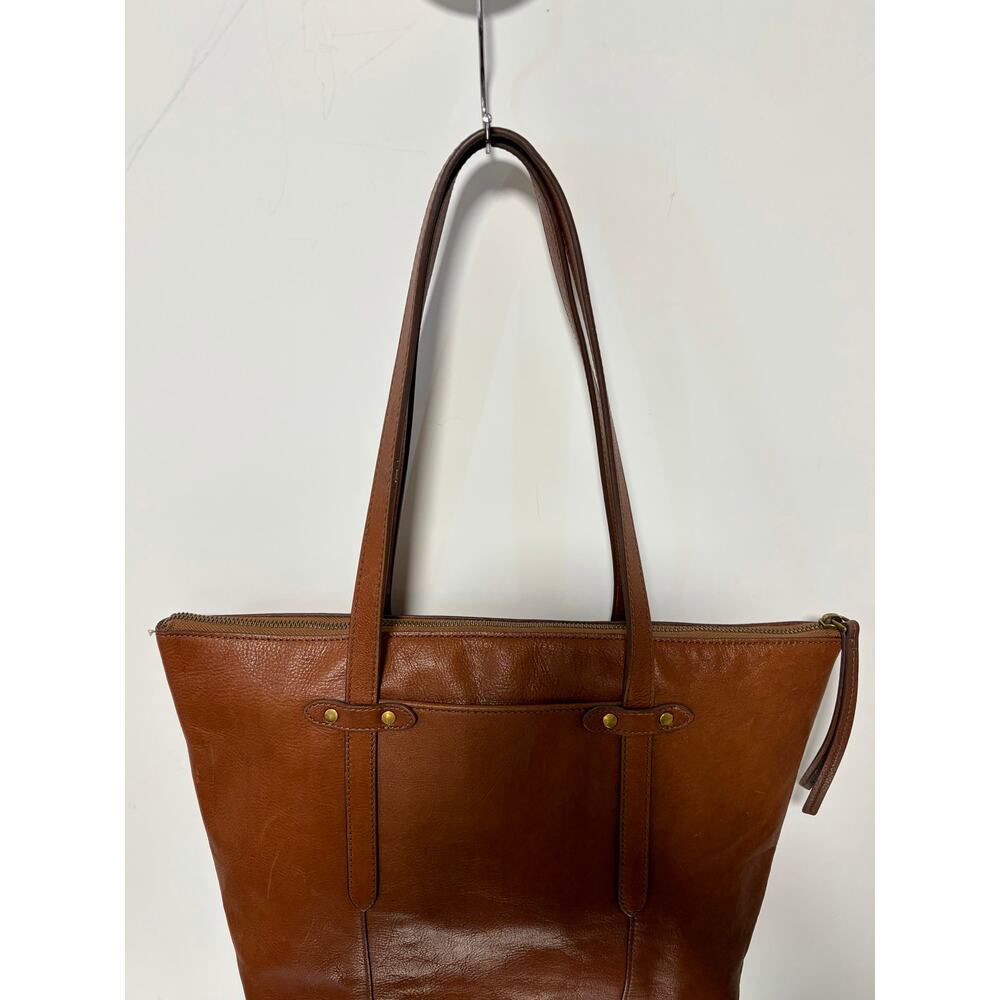 Fossil Felicity Leather Tote Bag Cognac Brown Shoulder Bag - Picture 4 of 13